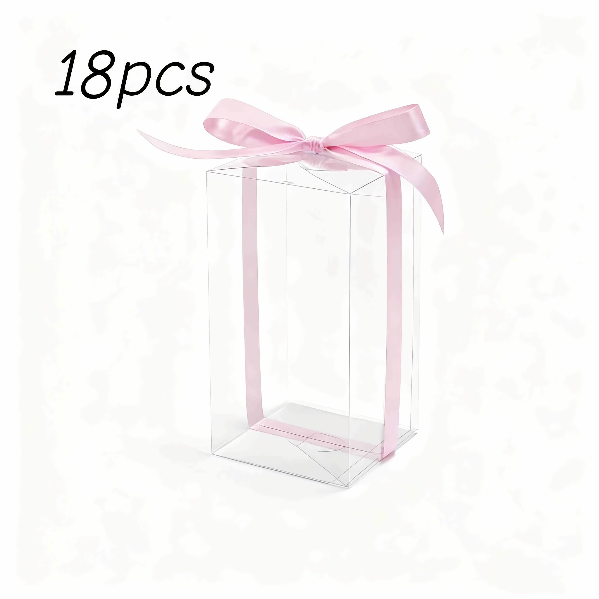 Transparent Gift Box with Champagne Pink Bow